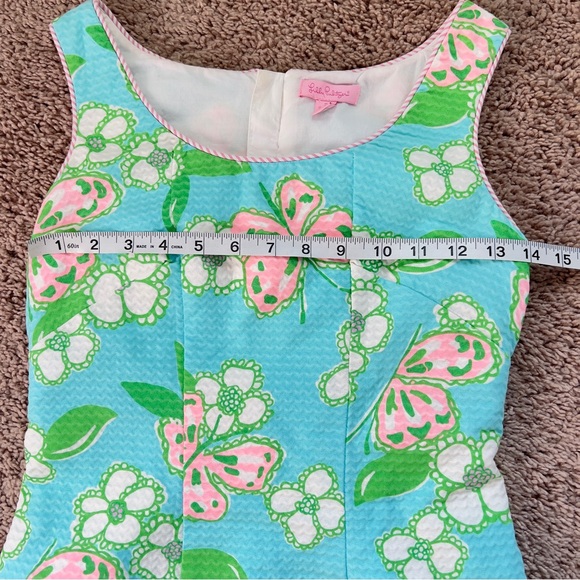 Lilly Pulitzer Nina Tootie Pink Green Scalloped Hem Floral Dress Women's Size 2 - Picture 5 of 13